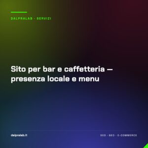 Sito per bar e caffetteria — presenza locale e menu