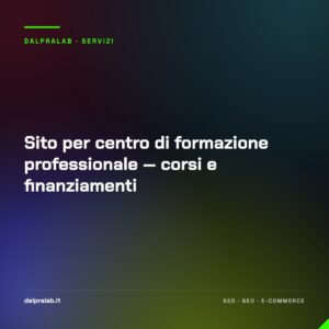 Sito per centro di formazione professionale — corsi e finanziamenti