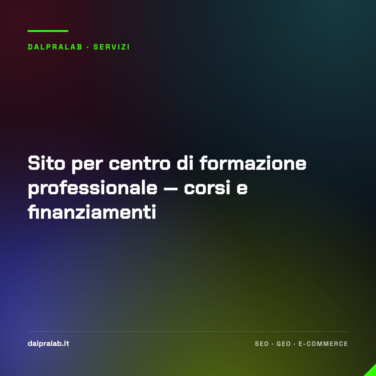 Sito per centro di formazione professionale — corsi e finanziamenti