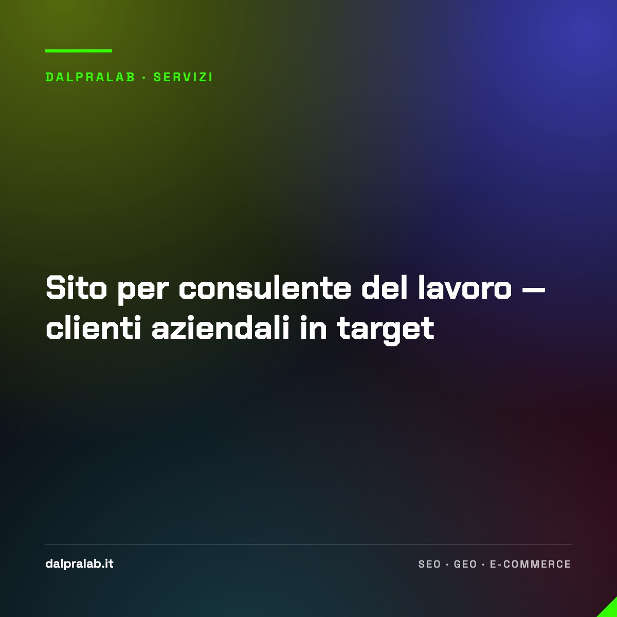 Sito per consulente del lavoro — clienti aziendali in target