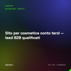 Sito per cosmetica conto terzi — lead B2B qualificati