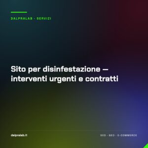Sito per disinfestazione — interventi urgenti e contratti