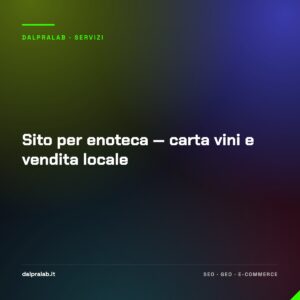 Sito per enoteca — carta vini e vendita locale