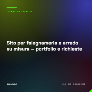 Sito per falegnameria e arredo su misura — portfolio e richieste