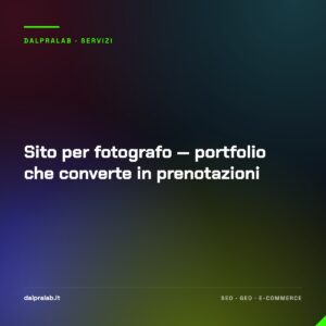 Sito per fotografo — portfolio che converte in prenotazioni