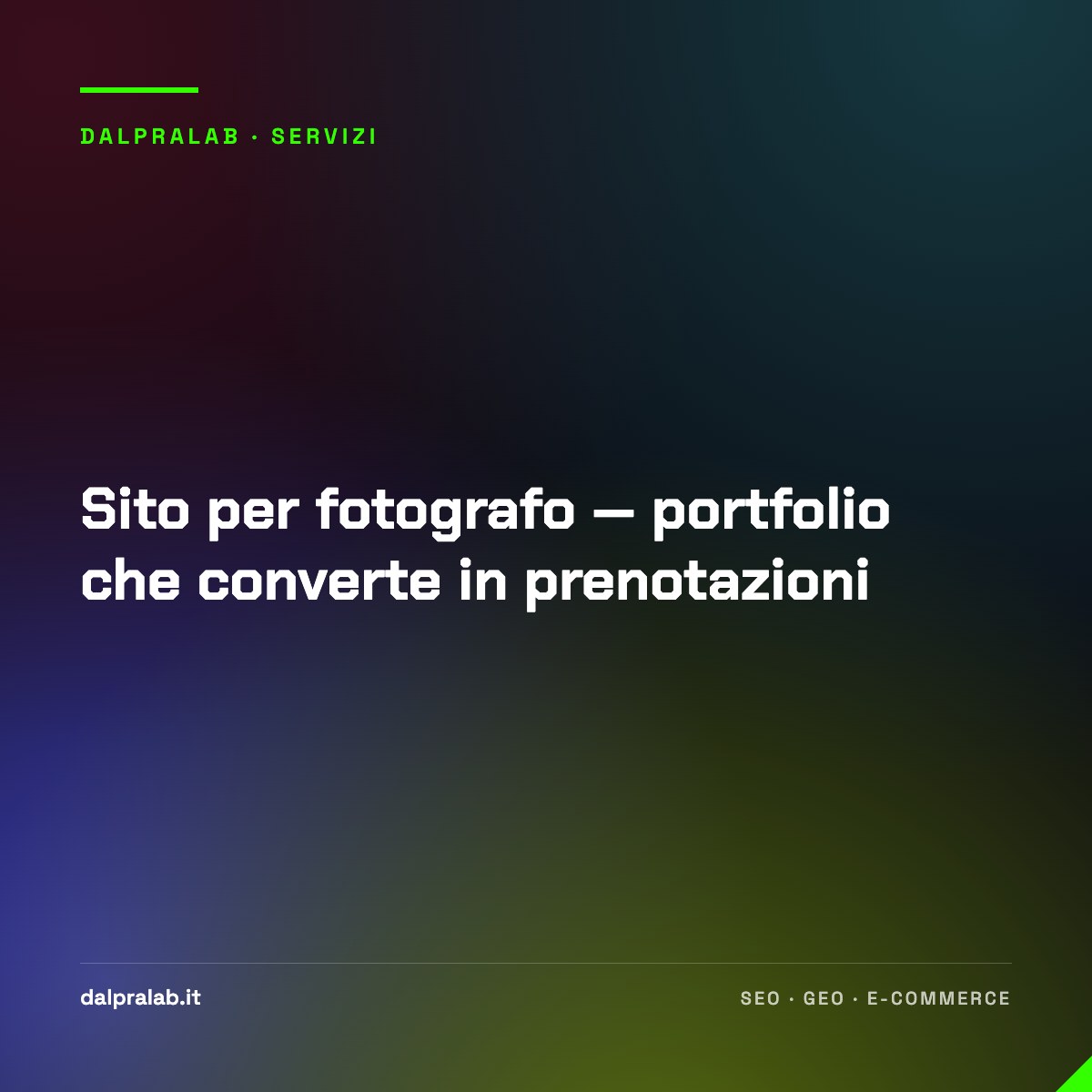 Sito per fotografo — portfolio che converte in prenotazioni
