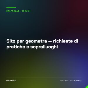 Sito per geometra — richieste di pratiche e sopralluoghi