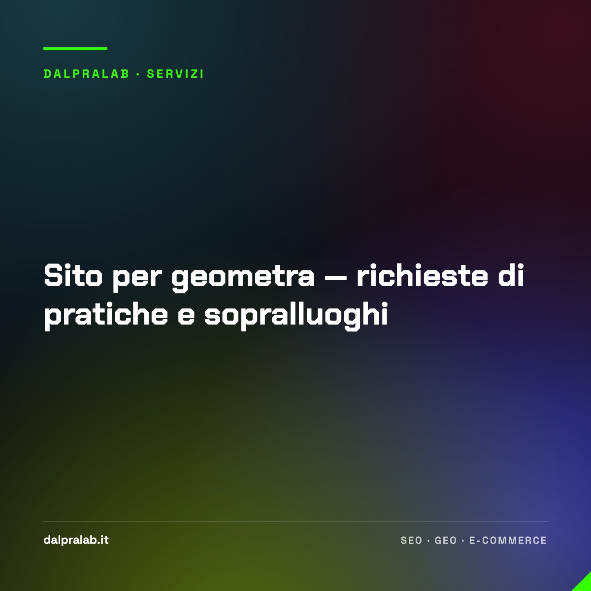 Sito per geometra — richieste di pratiche e sopralluoghi