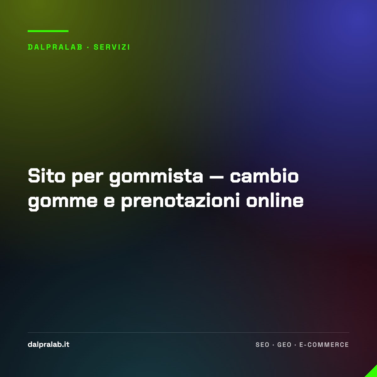 Sito per gommista — cambio gomme e prenotazioni online