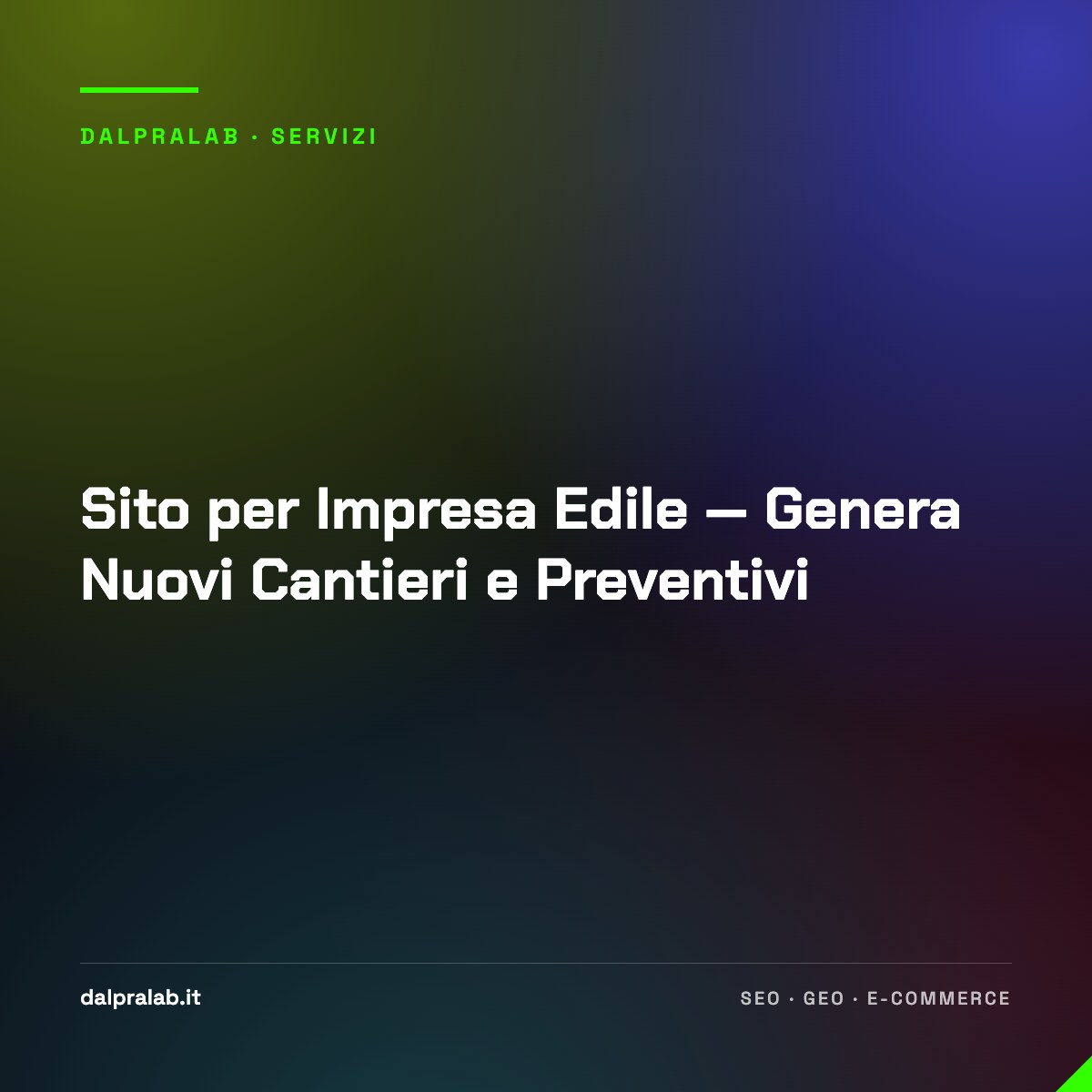 Sito per Impresa Edile — Genera Nuovi Cantieri e Preventivi