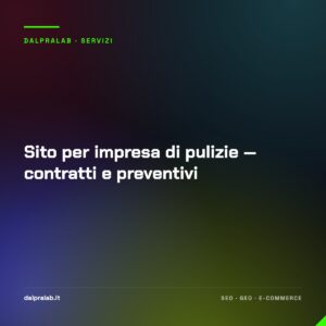 Sito per impresa di pulizie — contratti e preventivi