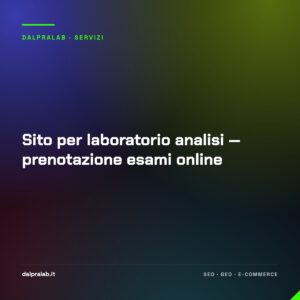 Sito per laboratorio analisi — prenotazione esami online