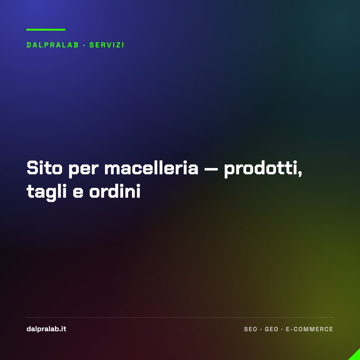 Sito per macelleria — prodotti, tagli e ordini