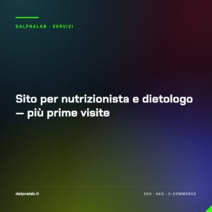 Sito per nutrizionista e dietologo — più prime visite