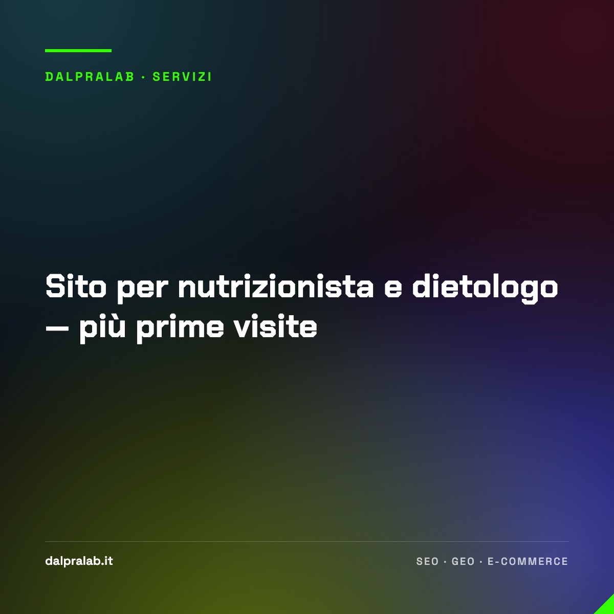 Sito per nutrizionista e dietologo — più prime visite
