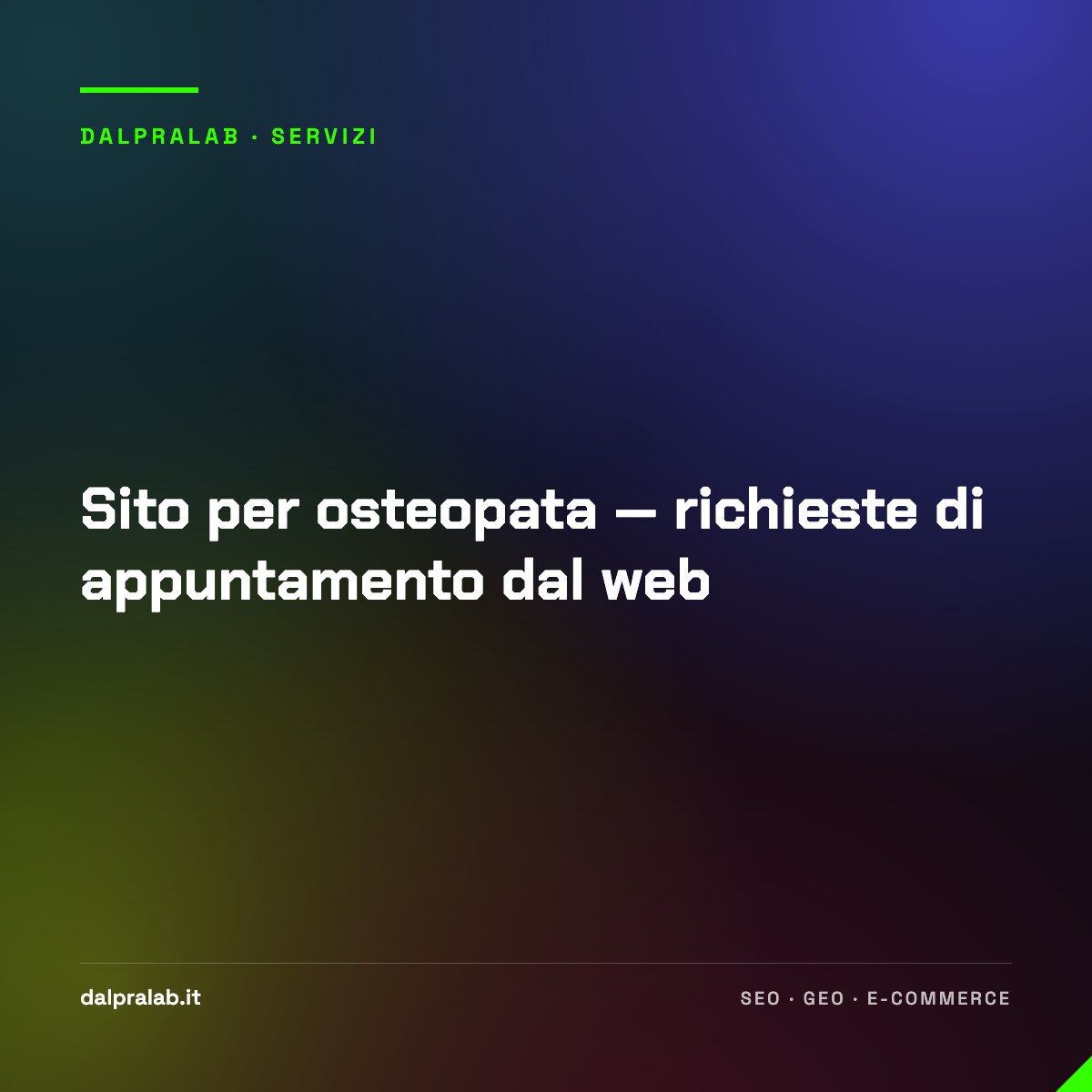 Sito per osteopata — richieste di appuntamento dal web