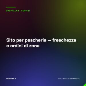 Sito per pescheria — freschezza e ordini di zona