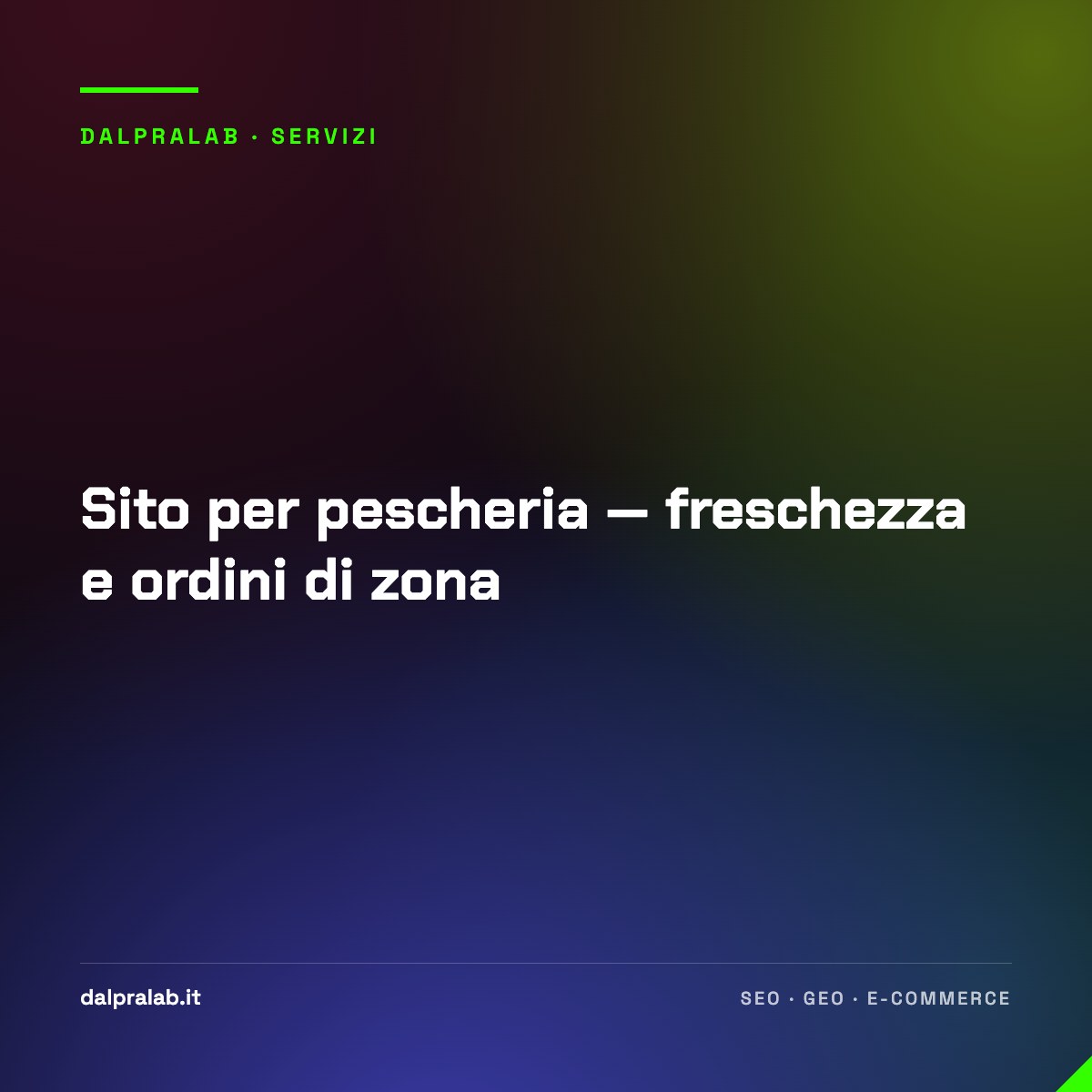 Sito per pescheria — freschezza e ordini di zona