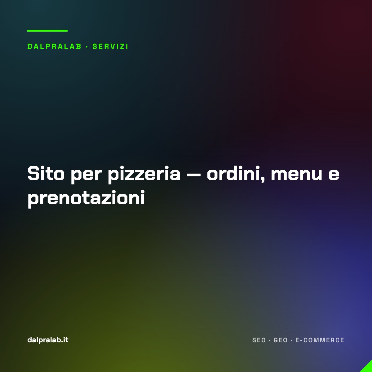 Sito per pizzeria — ordini, menu e prenotazioni