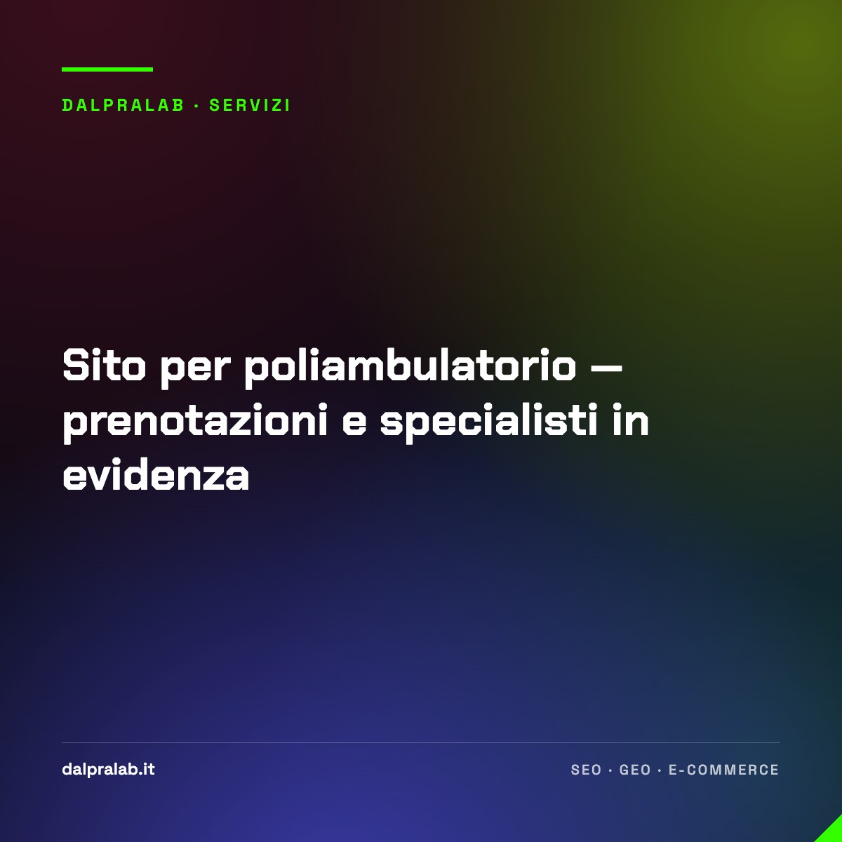 Sito per poliambulatorio — prenotazioni e specialisti in evidenza
