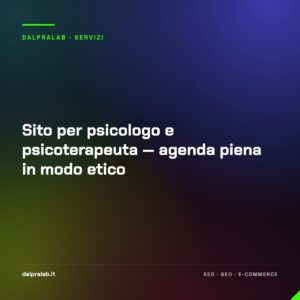 Sito per psicologo e psicoterapeuta — agenda piena in modo etico