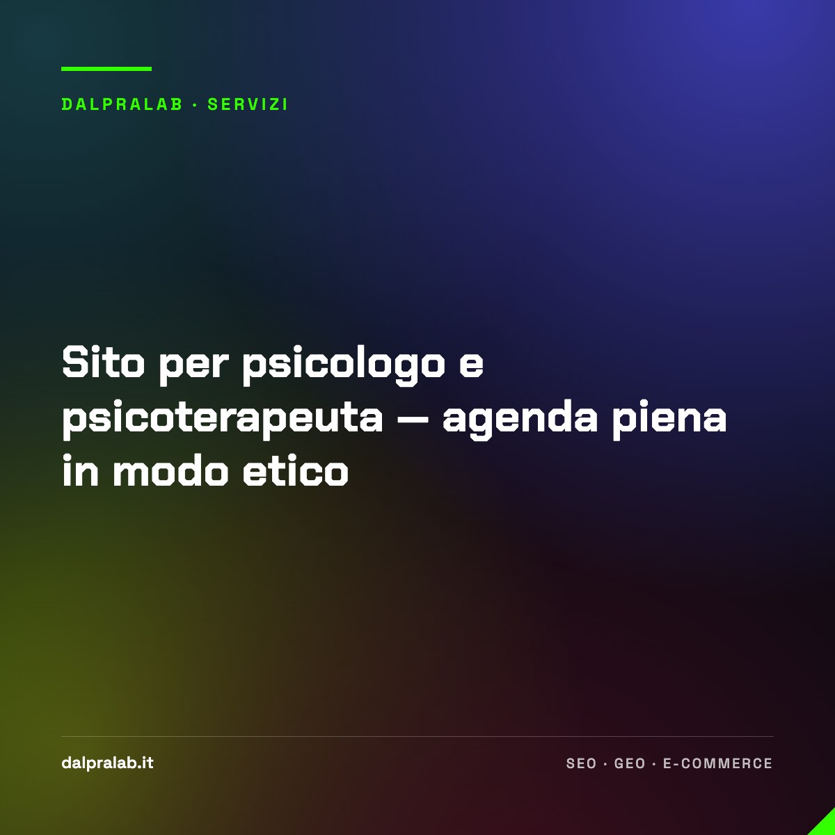 Sito per psicologo e psicoterapeuta — agenda piena in modo etico