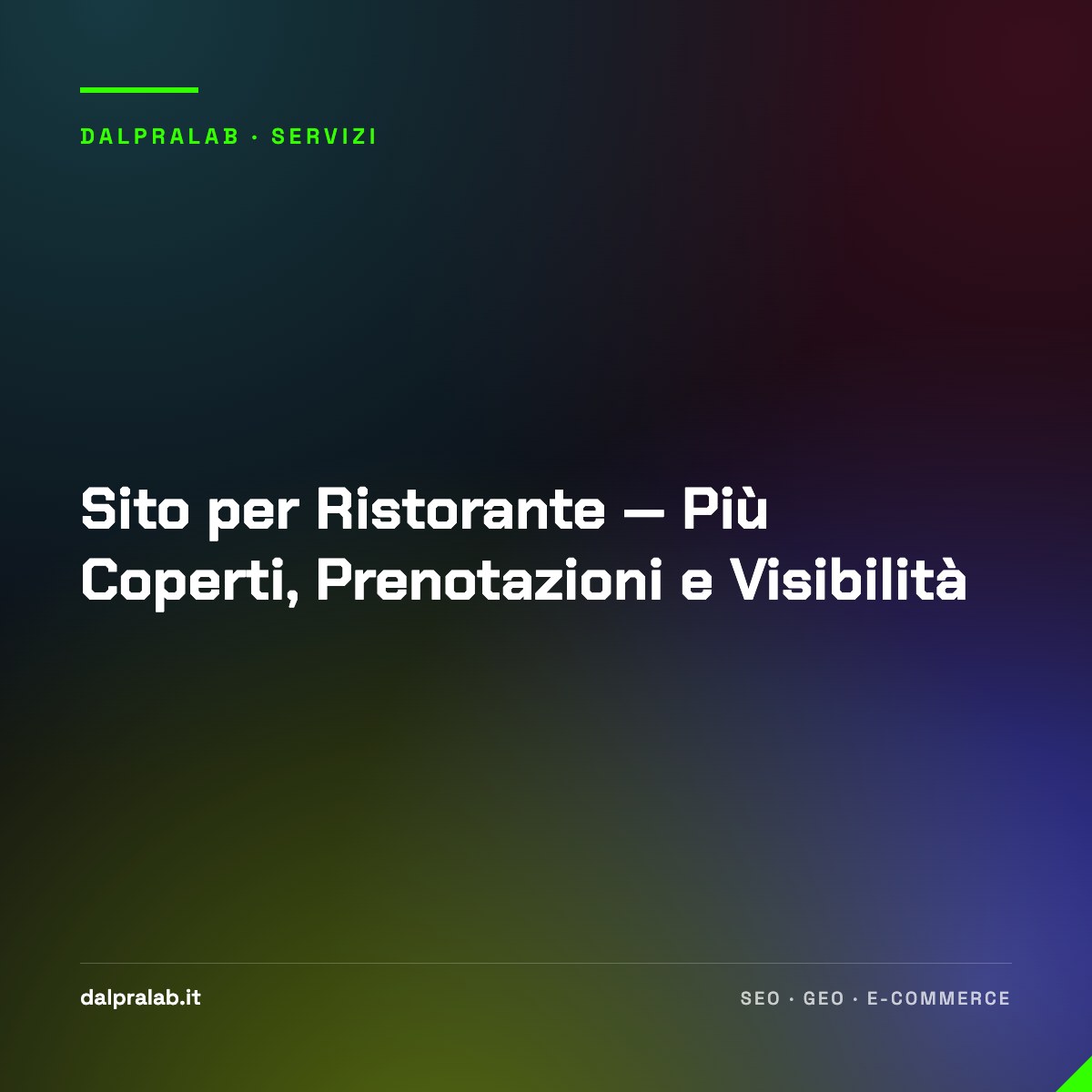 Sito per Ristorante — Più Coperti, Prenotazioni e Visibilità