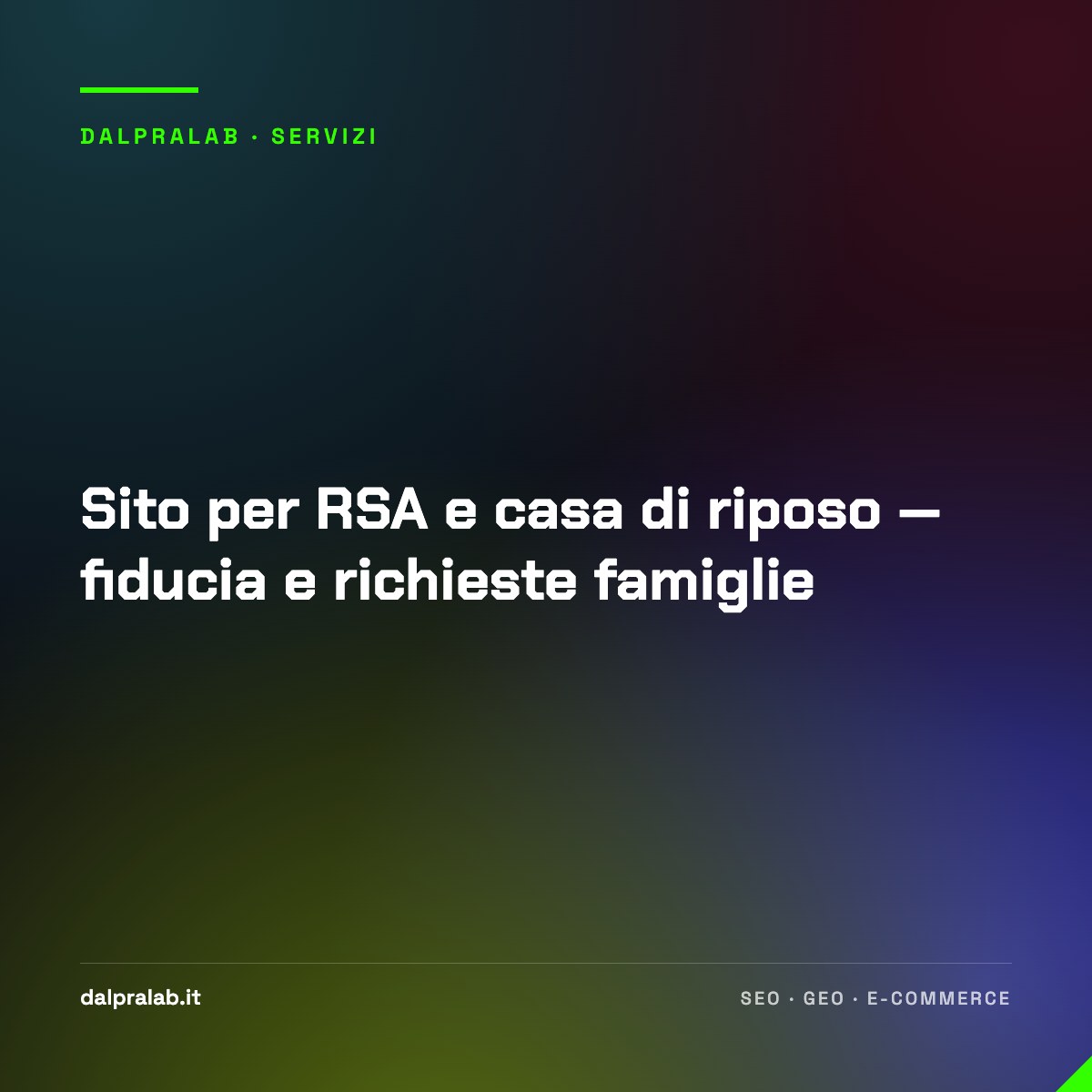 Sito per RSA e casa di riposo — fiducia e richieste famiglie