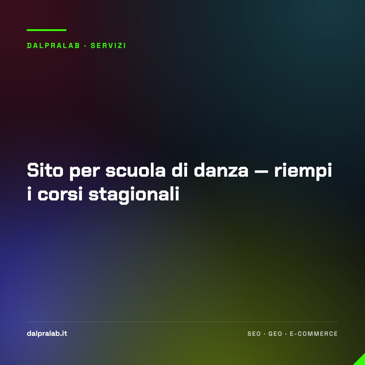 Sito per scuola di danza — riempi i corsi stagionali