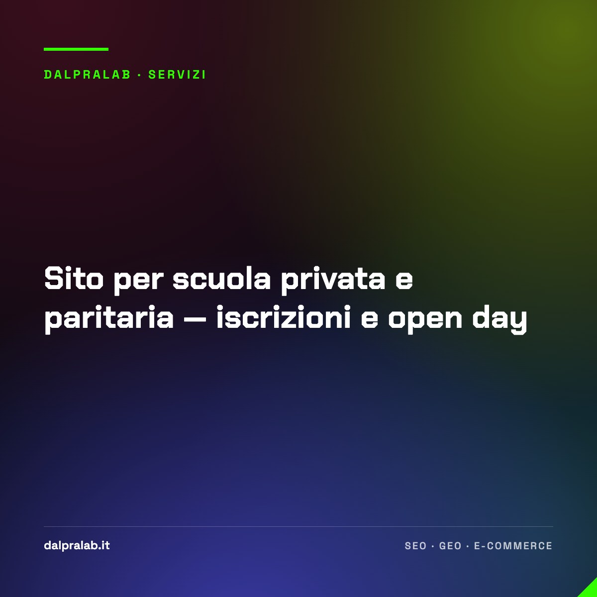 Sito per scuola privata e paritaria — iscrizioni e open day