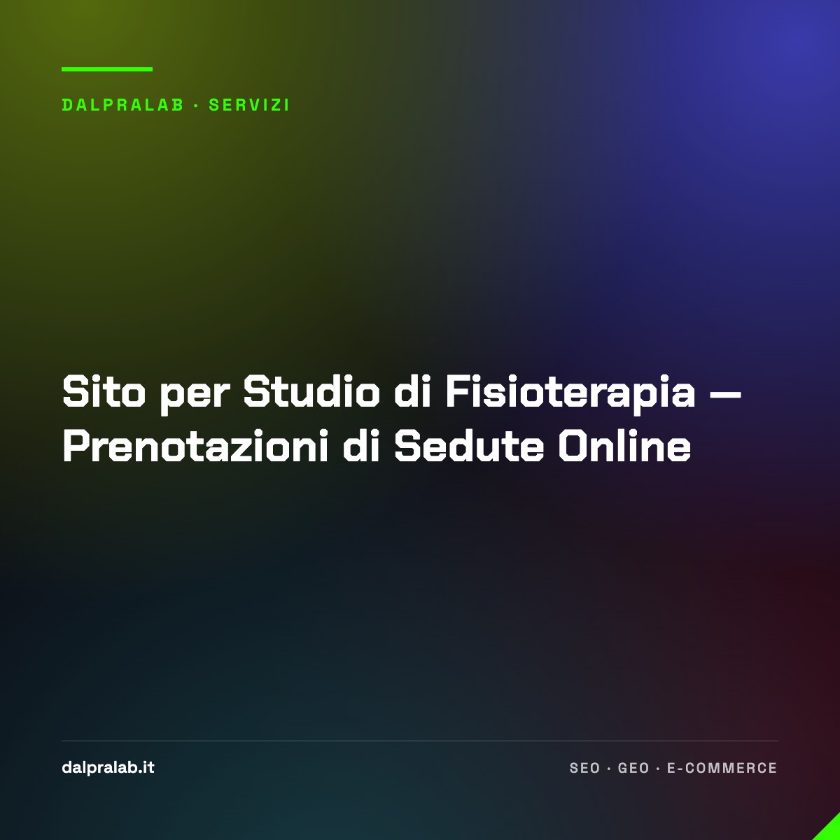 Sito per Studio di Fisioterapia — Prenotazioni di Sedute Online