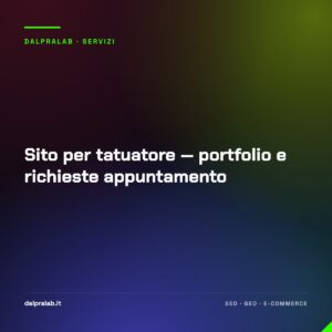 Sito per tatuatore — portfolio e richieste appuntamento