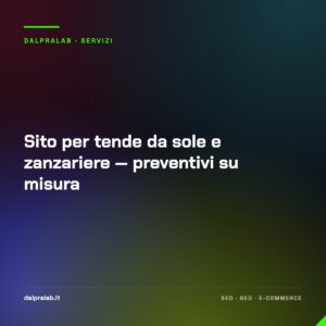 Sito per tende da sole e zanzariere — preventivi su misura