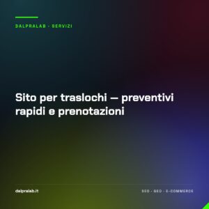 Sito per traslochi — preventivi rapidi e prenotazioni