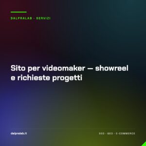Sito per videomaker — showreel e richieste progetti
