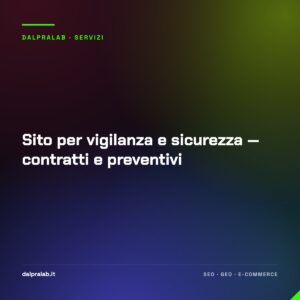 Sito per vigilanza e sicurezza — contratti e preventivi