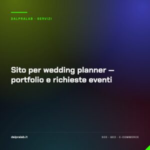 Sito per wedding planner — portfolio e richieste eventi