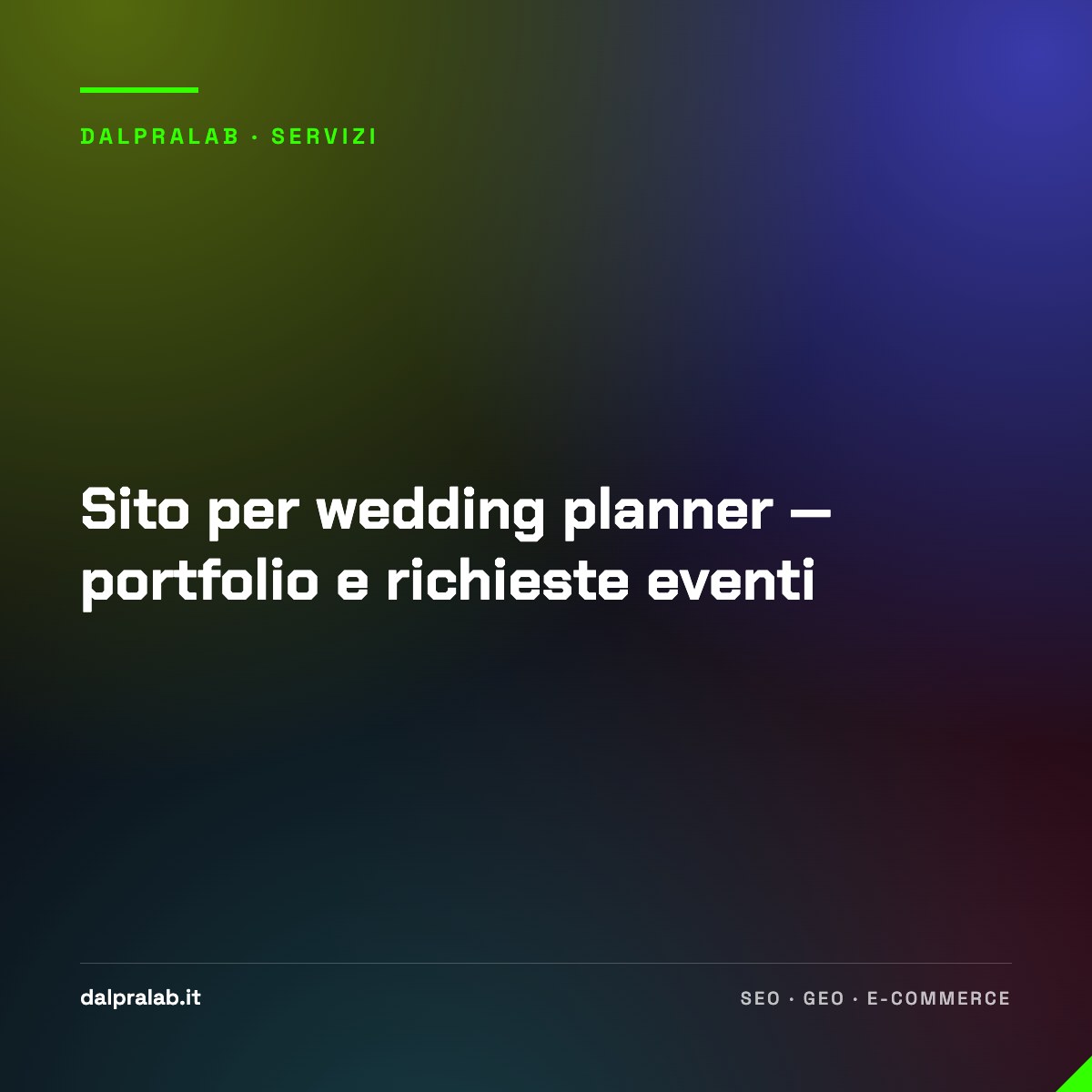 Sito per wedding planner — portfolio e richieste eventi