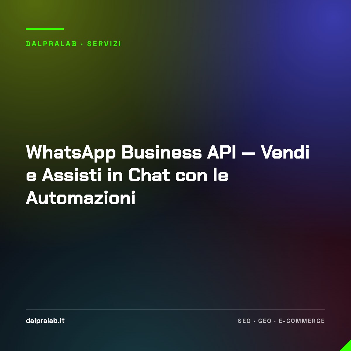 WhatsApp Business API — Vendi e Assisti in Chat con le Automazioni
