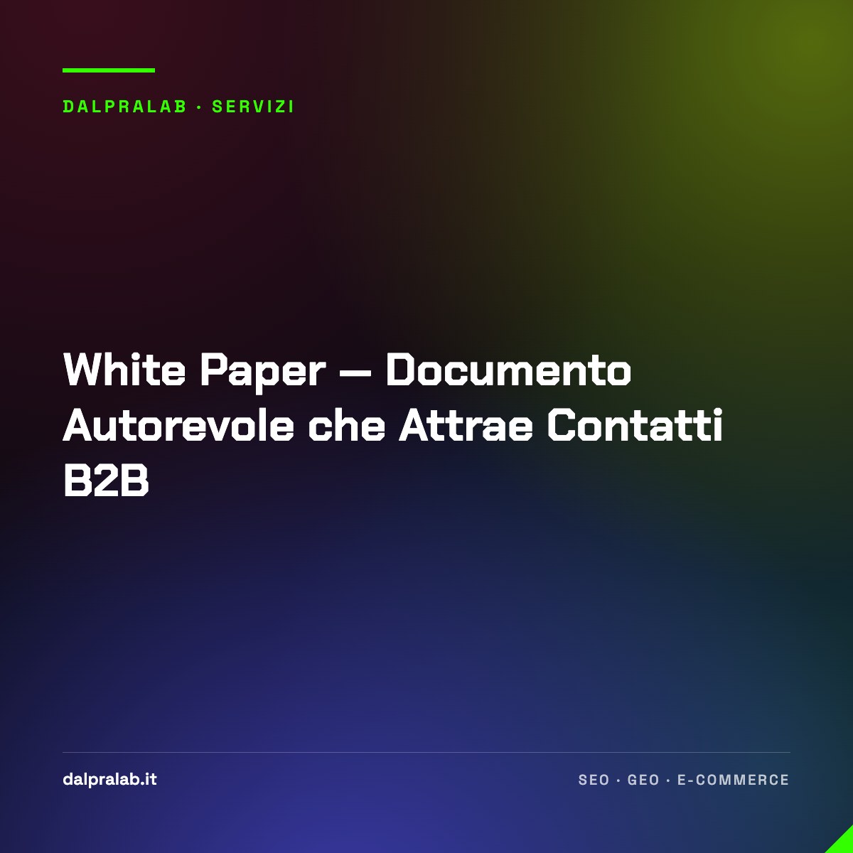 White Paper — Documento Autorevole che Attrae Contatti B2B