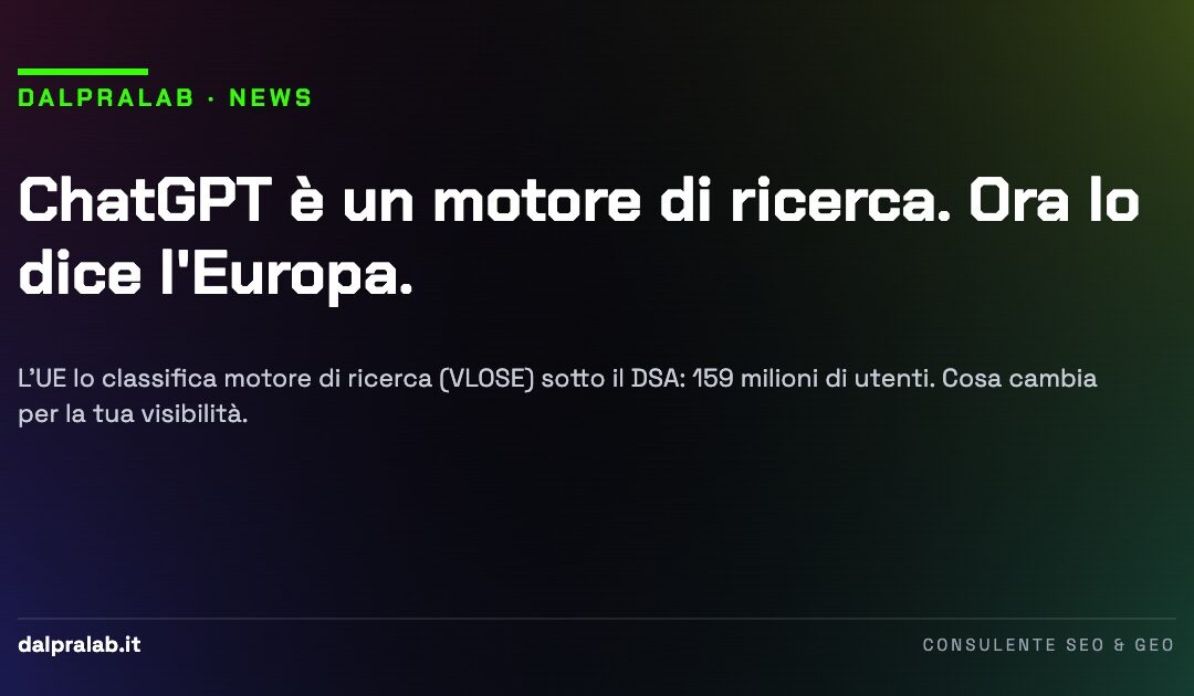 ChatGPT è un motore di ricerca: ora lo dice l’Europa (2026)