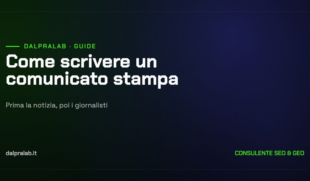 Copertina della guida: come scrivere un comunicato stampa