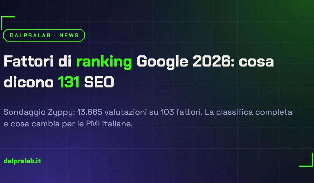Fattori di ranking Google 2026: cosa dicono 131 SEO