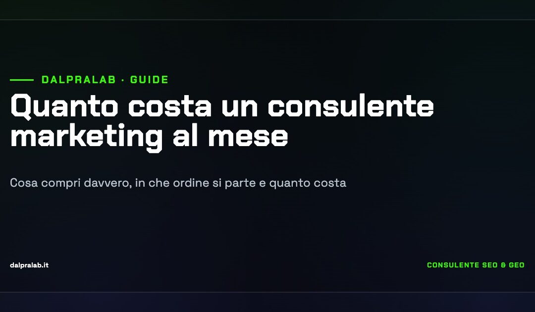 Quanto costa un consulente marketing al mese