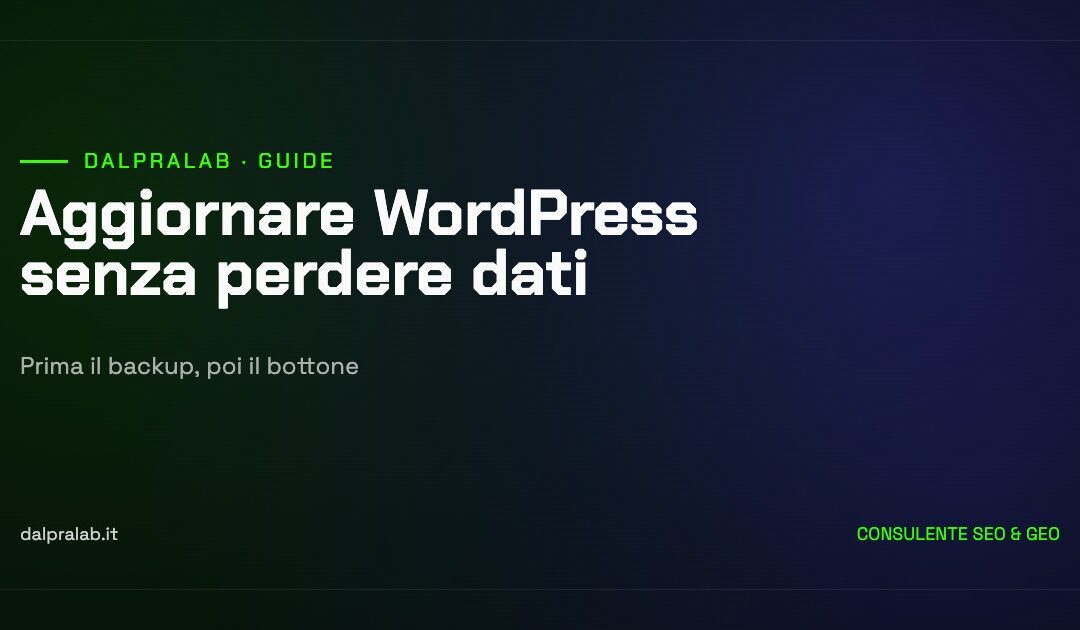 Copertina della guida: aggiornare WordPress senza perdere dati