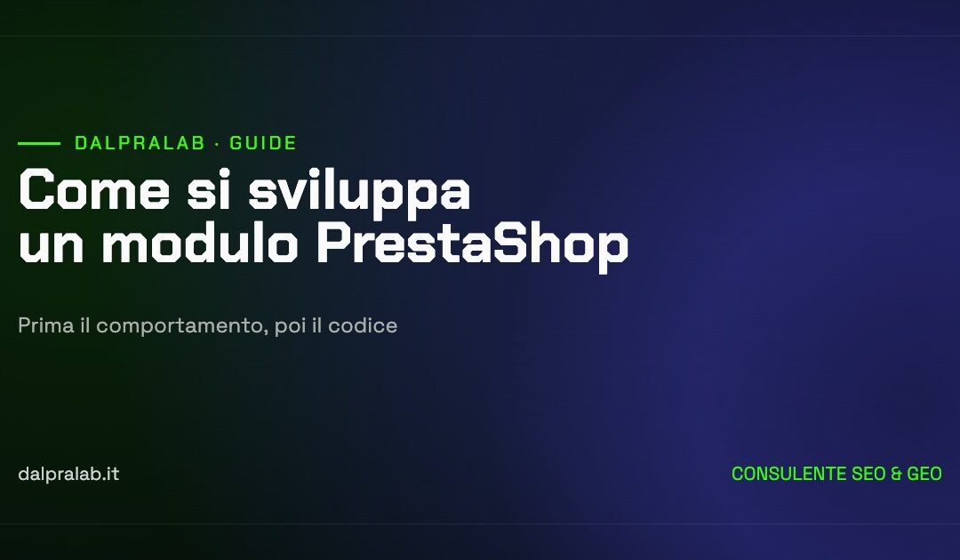 Copertina della guida: come si sviluppa un modulo PrestaShop